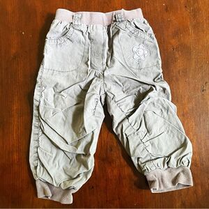 Baby Club Lined Baby Girls Cotton Tan Winter Pants w Pockets Warm Size 12 M